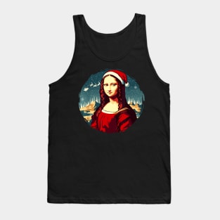 Mona Lisa Santa Hat Funny Christmas Art For Men Women Tank Top